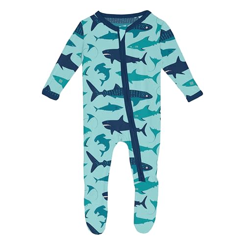 KicKee Footie with 2 Way Zipper in Celebration Prints, One-Piece Boy or Girl Baby Clothes