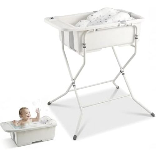 Baby Bathtub with Stand,Collapsible Infant Bath Tub