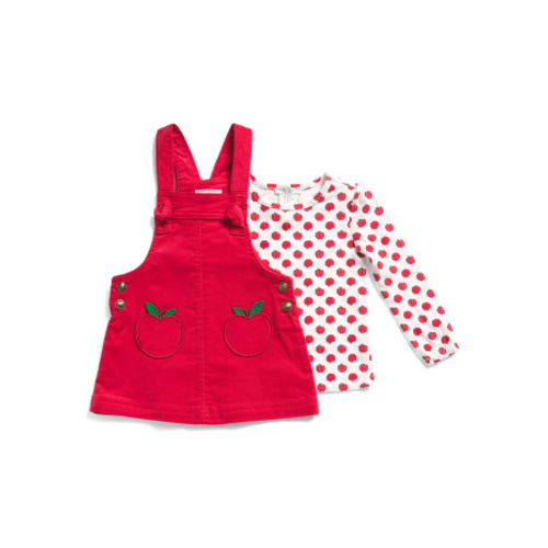 Infant Girls 2pc Top And Corduroy Jumper Dress Set | Baby Girls (0-24m) | Marshalls