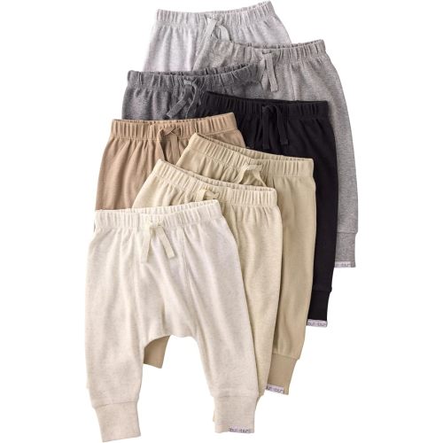 Butterblu Jordan 8-Pack Jogger Pants 100% Organic Cotton Bottoms Set | GOTS Certified Organic Cotton for Baby, Toddler Girls, Boys, Unisex, Machine Washable, Made to Match Colors