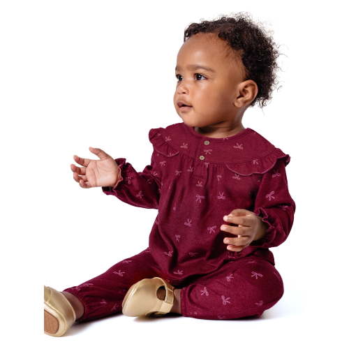 Modern Moments by Gerber Baby Girl Ruffle Top and Pant Outfit Set, 0/3 Months - 24 Months