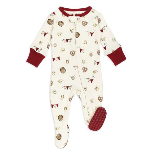 Game Day | Organic Cuffed Zipper Footie – L'ovedbaby - 9-12 months