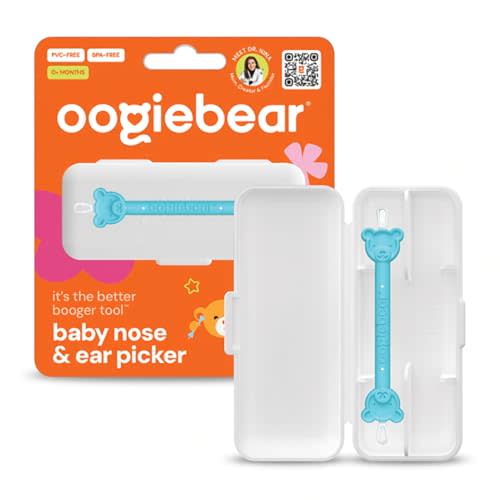 oogiebear: Baby Nose Cleaner & Ear Wax Removal Tool - Safe Booger & Earwax Removal for Newborns, Infants, Toddlers - Dual-Ended - Essential Baby Stuff, Diaper Bag Must-Have, with CASE