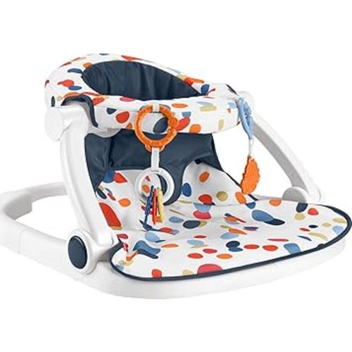 Fisher-Price Portable Baby Chair, Darling Dots Sit-Me-Up Floor Seat with BPA-Free Teether & Clacker Newborn Developmental Toys