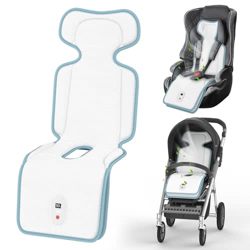 Baby Stroller Cooling Pad,Car Seat Cooler with 2 Built-in Blowers | Up to 10h Runtime & 10000mAh Battery | 3-Speed Adjustable Cooler Pad for Infants,Toddlers | Summer Outdoor Baby Essentials