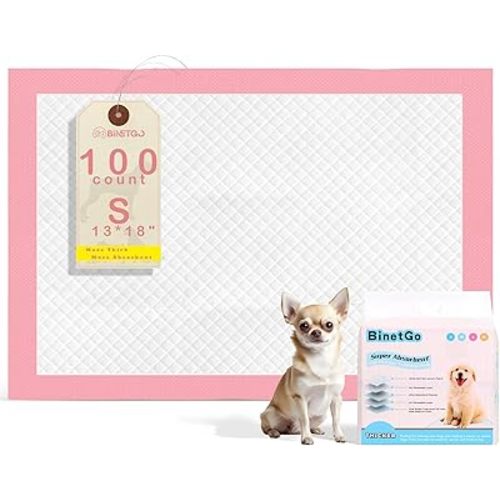 Puppy Pads Disposable Puppy Training Pads 13" x 18" -100 Count Puppy Pads | Premium Puppy Potty Training Pads，Underpads Ultra Absorbent Incontinence Pet Training Pads (S (13" X 18" - 100 Pcs ))