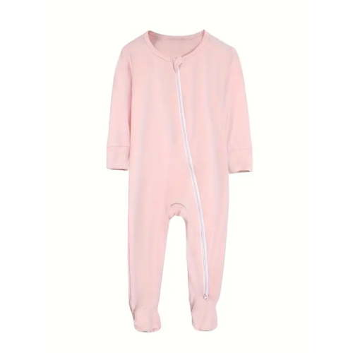 SXIMEE Bamboo Viscose Long Sleeve Pajamas For Unisex Baby, 2 Way Zipper with Mitten Cuffs, Non-Slip Sleepers, Sleep 'N Play