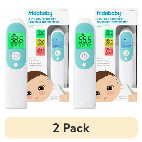 (2 pack) Frida 3-in-1 Ear, Forehead + Touchless Infrared Thermometer