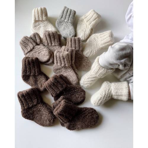 Handknit Alpaca Baby Socks: Newborn Gift, 0-3 Months