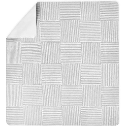 Lalo Splat Mat - Double-Sided Vegan Leather Wipeable Baby High Chair Mat, Modern Design - Perfect for Mealtime & Playtime, Easy to Clean - 47 x 47 Inches, Wickerwork Grey