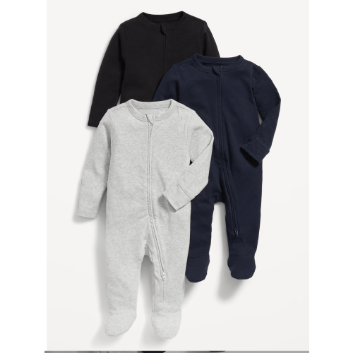 Unisex 1-Way Zip Sleep & Play One-Piece 3-Pack for Baby
