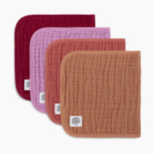 Parker Baby Co. Muslin Cotton Burp Cloths (4-Pack) - Rose Set