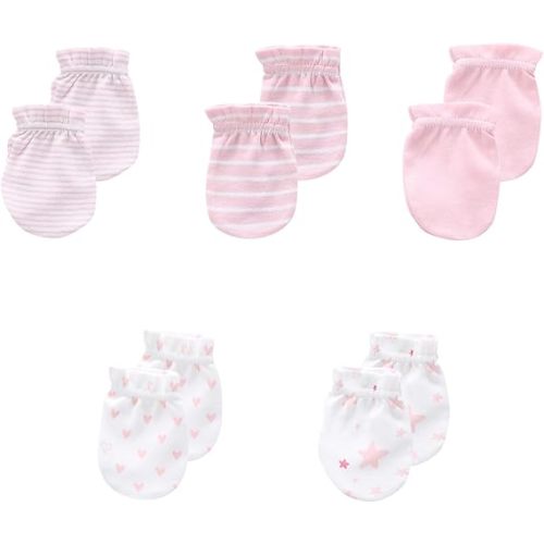 JELYLOVE 5 Pack Baby Boy Girl Anti Scratch Mittens Infant Gloves Essentials | multiple colors,100% cotton,breathable comfort,secure fit,anti-scratch design