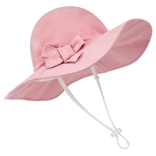 Durio UPF 50+ Baby Sun Hat - Wide Brim Beach Bucket Hats for Infant Girls 0-4T, Outdoor Summer Hat for Newborn to Toddler