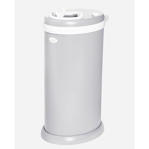 Ubbi Stainless Steel Diaper Pail, No Special Bags, Odor-Locking, Gray