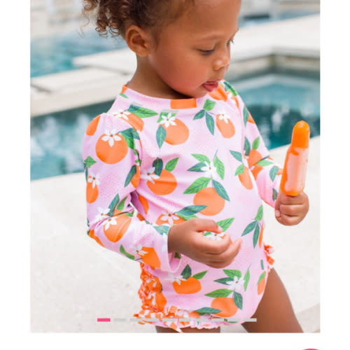 Long Sleeve One Piece Rash Guard | RuffleButts & RuggedButts