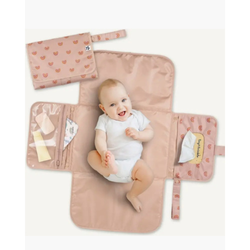 Portable/Foldable Waterproof Diaper Changing Pad with Smart Wipes Pocket