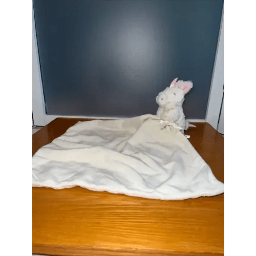 Jellycat Bashful Unicorn Security Blanket Pink White Plush Baby 12x12