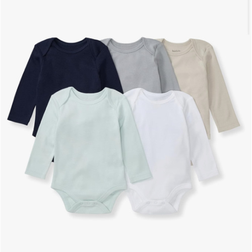 Burt's Bees Baby Organic Cotton Bodysuits – Baby Boy & Girl Short and Long Sleeve One-Pieces, 5-Pack