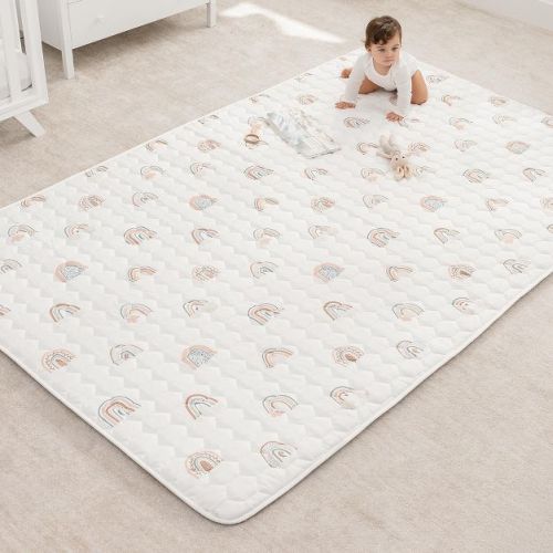 Premium Play Mat - Soft And Comfortable Kids & Toddler Play Mat With Non-slip Bottom By Comfy Cubs - Rainbow, Rectangle, 60x96
