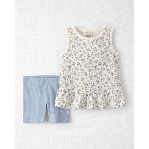 Toddler Girl 2-Piece Top & Short Set Made with Organic Cotton in Spring Bloom Print - Little Planet | Carter's