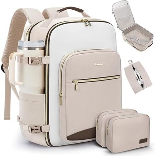 LOVEVOOK 40L Travel Backpack for Women & Men, Airline Approved Carry On Luggage with 3 Packing Cubes, TSA Overnight Bags, Waterproof Personal Item Bag, Weekender Essentials Backpacks fits 17" Laptop
