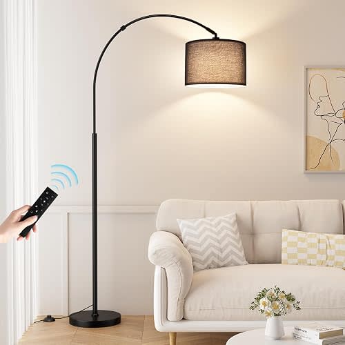 Ambimall Dimmable Arc Floor Lamp with Remote, Color Temperatures Adjustable