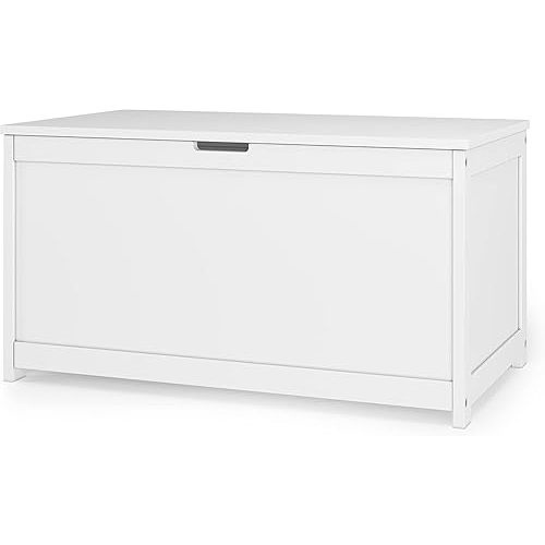 Child Craft Harmony 33” Wood Toy Box, Large Storage Chest, Plenty of Storage, 2 Safety Hinges, Standard Ventilation Hole on Back, 6 Cubic Feet of Storage (Matte White)
