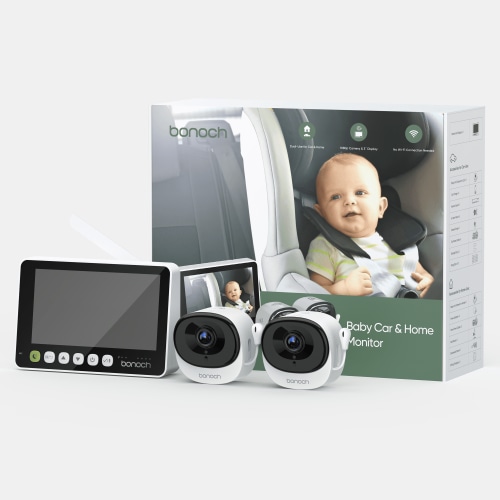 bonoch 2-in-1 Car Home Dual-Use Baby Monitor, 5" 1080P Wireless Car Cameras