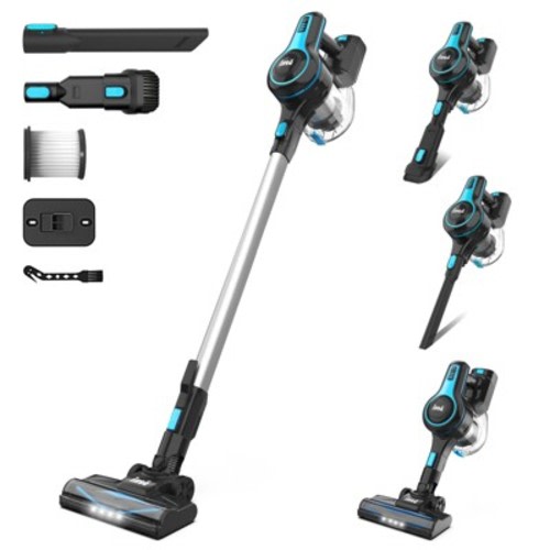 INSE N520 Cordless Vacuum Cleaner, Lightweight Powerful Suction Cordless Stick Vacuum Blue