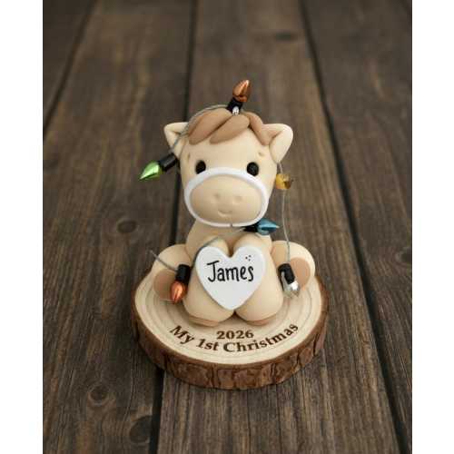 Horse Ornament baby’s first Christmas