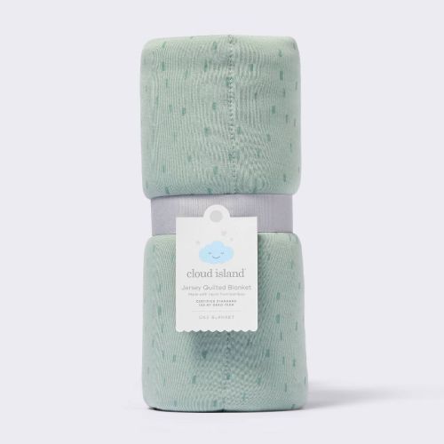 Rayon from Bamboo Jersey Quilted Blanket - Dashes - Green - Cloud Island™