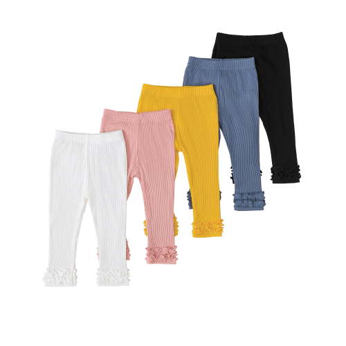 Infant Girls Clothes Baby Pants 5-Pack Leggings Toddler Casual Pants 6 9 12 18 24 Months 2T 3T Solid Color Pants White