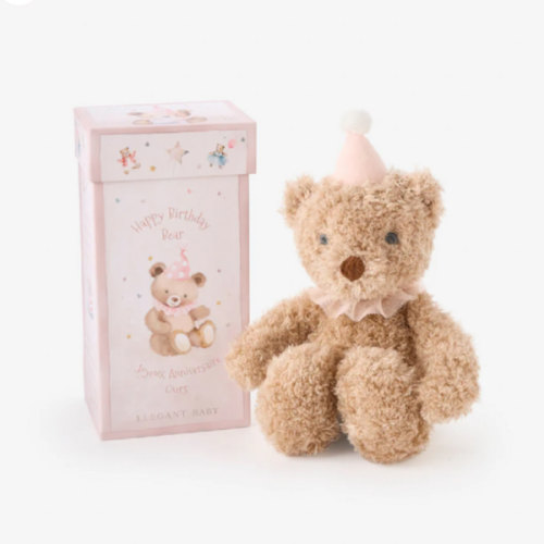 Elegant Baby - Pink Birthday Bear Plush Toy w/ Gift Box