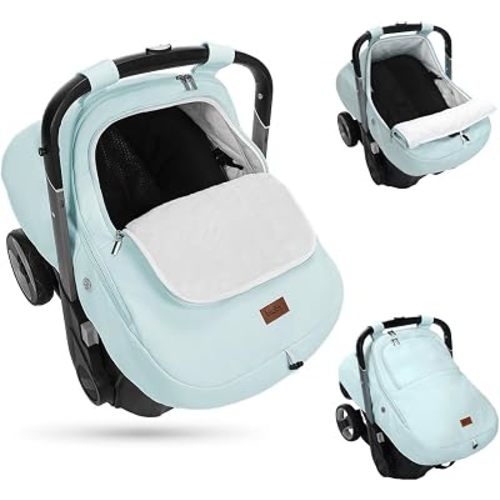 Bioby Winter Baby Car Seat Cover, Infant Car Seat Cover for Boy Girl, Blue