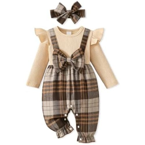 Newborn Baby Girl Clothes Infant One-Piece Romper Fall Winter Jumpsuit