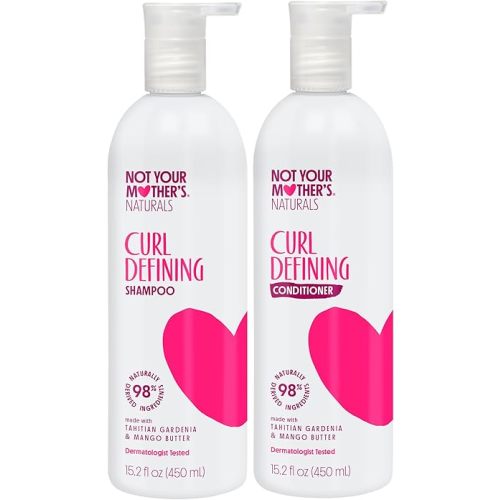 Not Your Mother's Naturals Curl Defining Shampoo and Conditioner (2 Pack) - 98% Naturally Derived Ingredients - All Hair Types - Gardenia Mango Butter