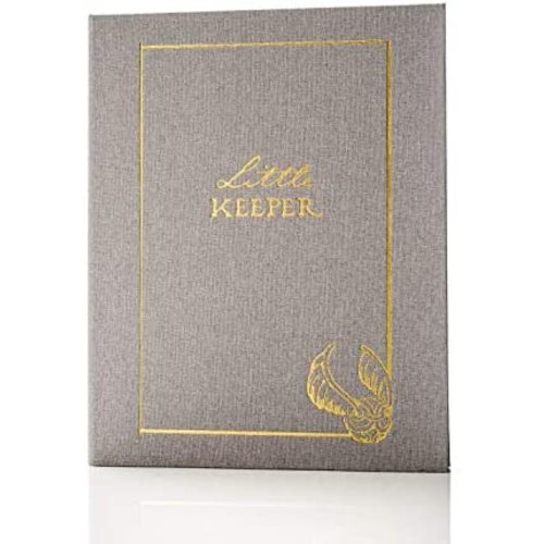 Conquest Journals Harry Potter Little Keeper Baby Album, Capture Magical Memories From Baby Shower Through Age 5, Grey Linen Cover With Lay Flat Spiral, 9" x 11 1/2", 66-Guided Journal Pages