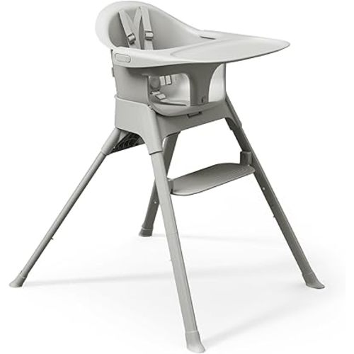 Mompush Olli 7-in-1 Convertible High Chair for Babies and Toddlers – Adjustable Height & Footrest, Dishwasher-Safe Tray, Compact Foldable Design for Easy Storage & Travel, Lightweight Yet Durable