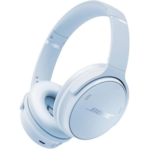 Bose QuietComfort Headphones - Wireless Bluetooth Headphones, Active Over Ear Noise Cancelling and Mic, USB-C Charging, Deep Bass, Up to 24 Hours of Playtime, Ice Blue - Limited Edition Color