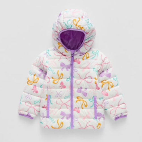 Okie Dokie Reversible Girls Water Resistant Midweight Puffer Jacket