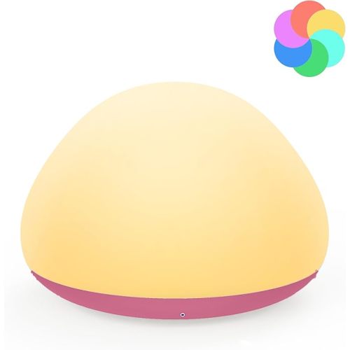 JolyWell Baby Night Light for Nursery, Soft Silicone Tap Control Night Lamp with 8 Color Changing, Stepless Dimming, Rechargeable Portable Night Light for Kids, 1H-Timer, Warm Light for Breastfeeding