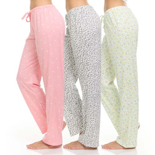 Daresay Womens Lounge Pants, Loose PJ Bottoms, Long Pajama Pants for Women, Sizes up to 2XL (Pack of 3)
