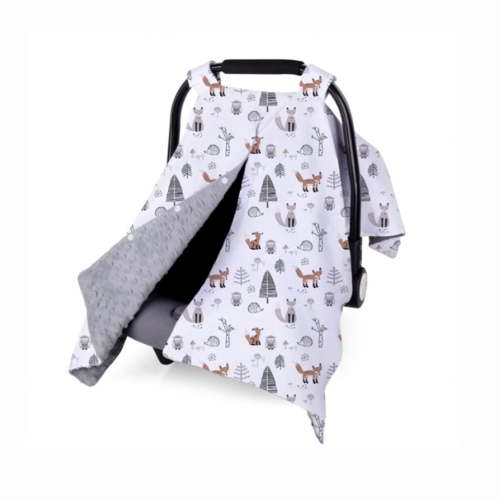 YIYIQCSJ Car Seat Cover for Girl Boy, Muslin Cotton Infant Car Seat Canopy, Breathable Baby Carrier Cover