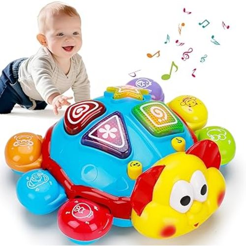 AugToy Baby Musical Light Up Toy, Baby Toys Dancing Crawling Tummy Time Toys, Newborn Infant Toddler Bilingual Learning Early Development Toy for Baby Boy Girls Birthday Shower Gifts
