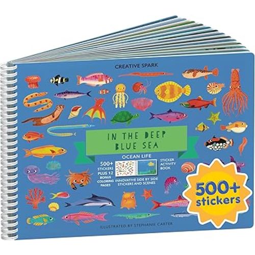 Cupkin Dinosaur Sticker Book Activity for Kids, Toddler Airplane Travel Essentials, 500+ Dino Stickers for Kids + 12 Scenes + 12 Coloring Book Pages, Dinosaur Lover Gift, Crafts for Ages 2–8 Years