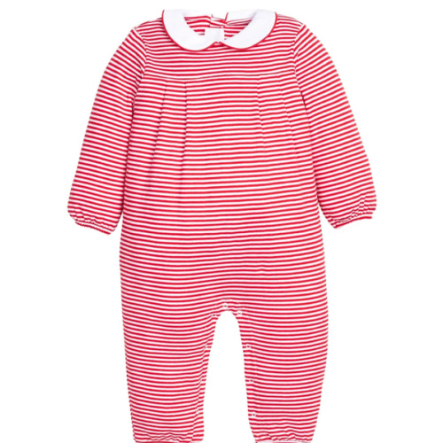 Red Stripe Pleated Peter Pan Bubble - Baby Boy Outfit – Little English