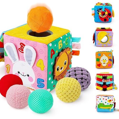 Sensory Cube for Baby with Textured Sensory Balls