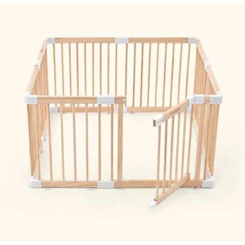 HARPPA Wooden Baby Gate Playpen | Non-Toxic Foldable DIY Adjustable Play Yard for Infants & Toddlers – Natural Finish Baby Fence for Small & Large Spaces