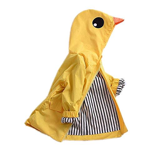 Adorable Toddler Kids Baby Boy Girl Duck Raincoat Cartoon Design Jacket Coat Fall Winter Hooded Outwear School Outfits